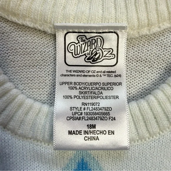 The Wizard of Oz Blue and White Checkered Dorothy Dress with Tulle Skirt 18 Mths - Picture 3 of 13